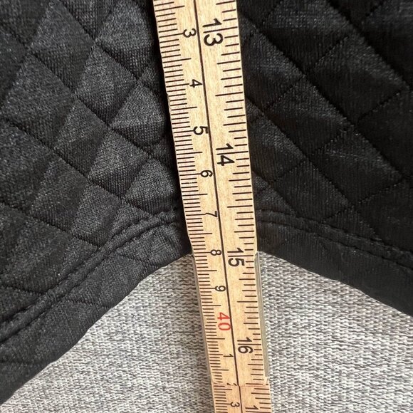 Fabletics Mini Skirt Women Size S Black Quilted Drawstring Straight Coated - Picture 11 of 13